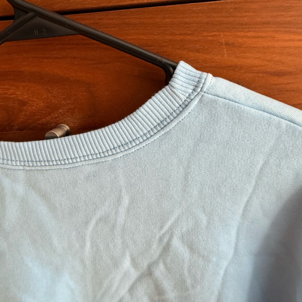 Hollister Baby blue Crop Sweatshirt Size Medium - Picture 3 of 8